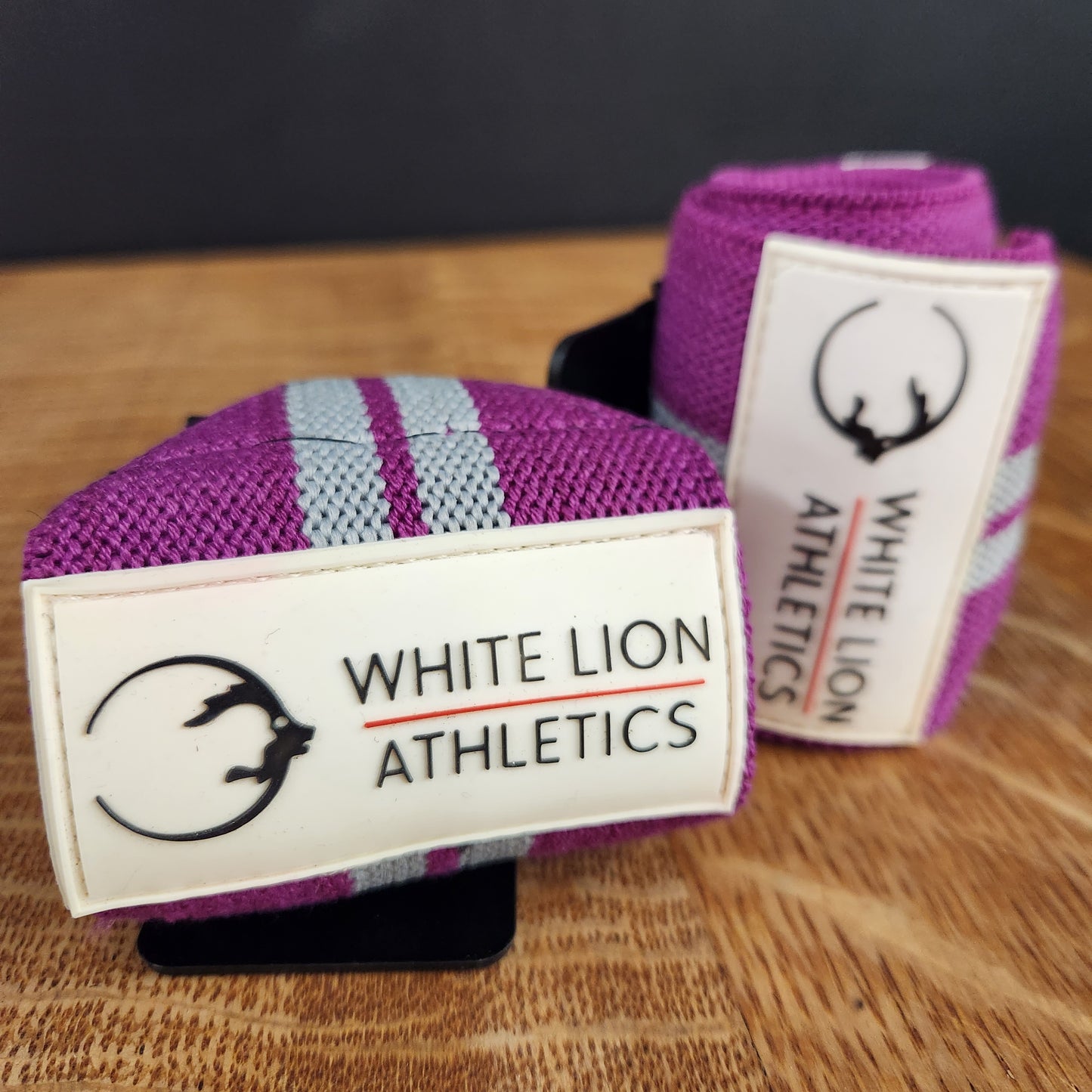 Wrist Wraps| Purple with Grey Stripes