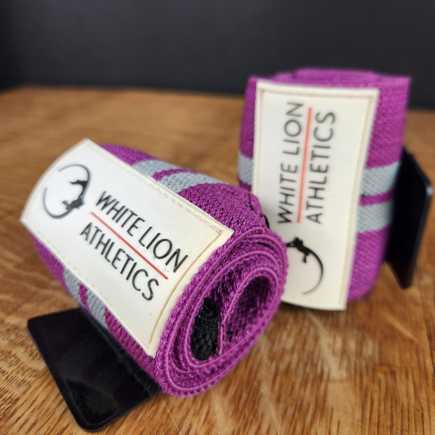 Wrist Wraps| Purple with Grey Stripes