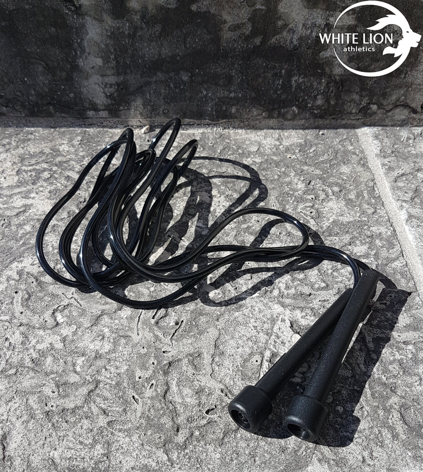 Licorice Rope| Skipping Rope | Adjustable PVC Jump Rope | Black - White Lion Athletics