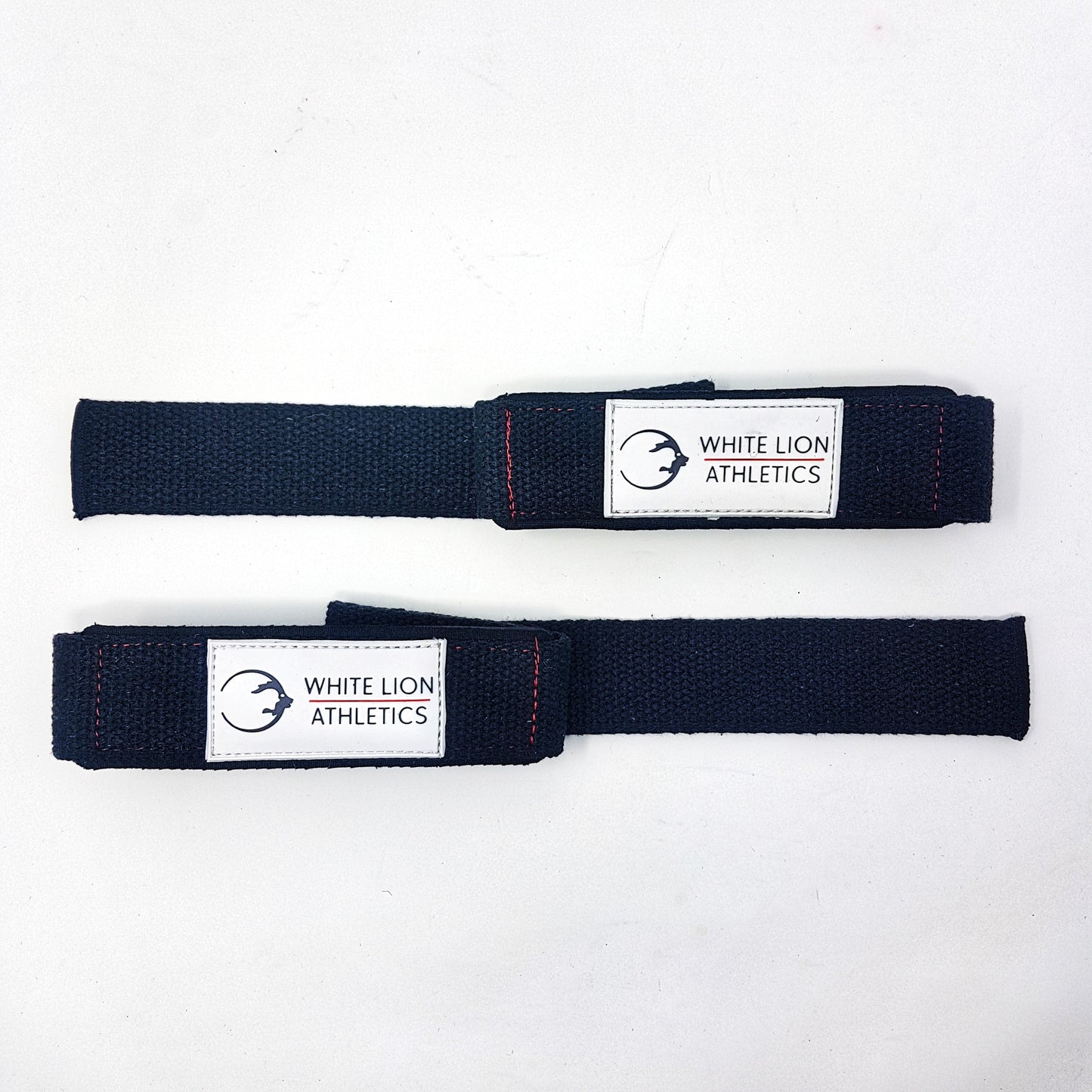 Weightlifting Straps 2.0 | Heavy Duty Cotton | Neoprene Wrist Padding| BLACK - White Lion Athletics