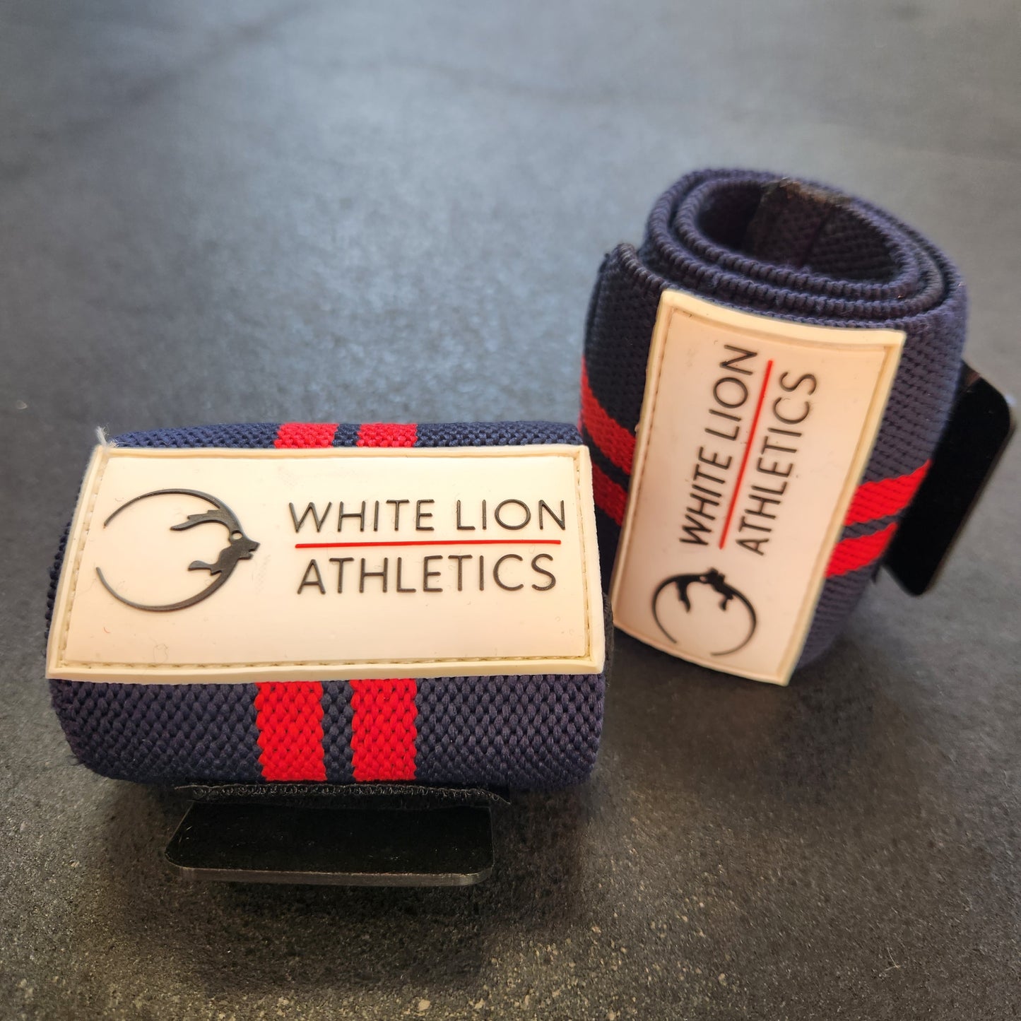 Wrist Wraps| Navy Blue with Red Stripes|
