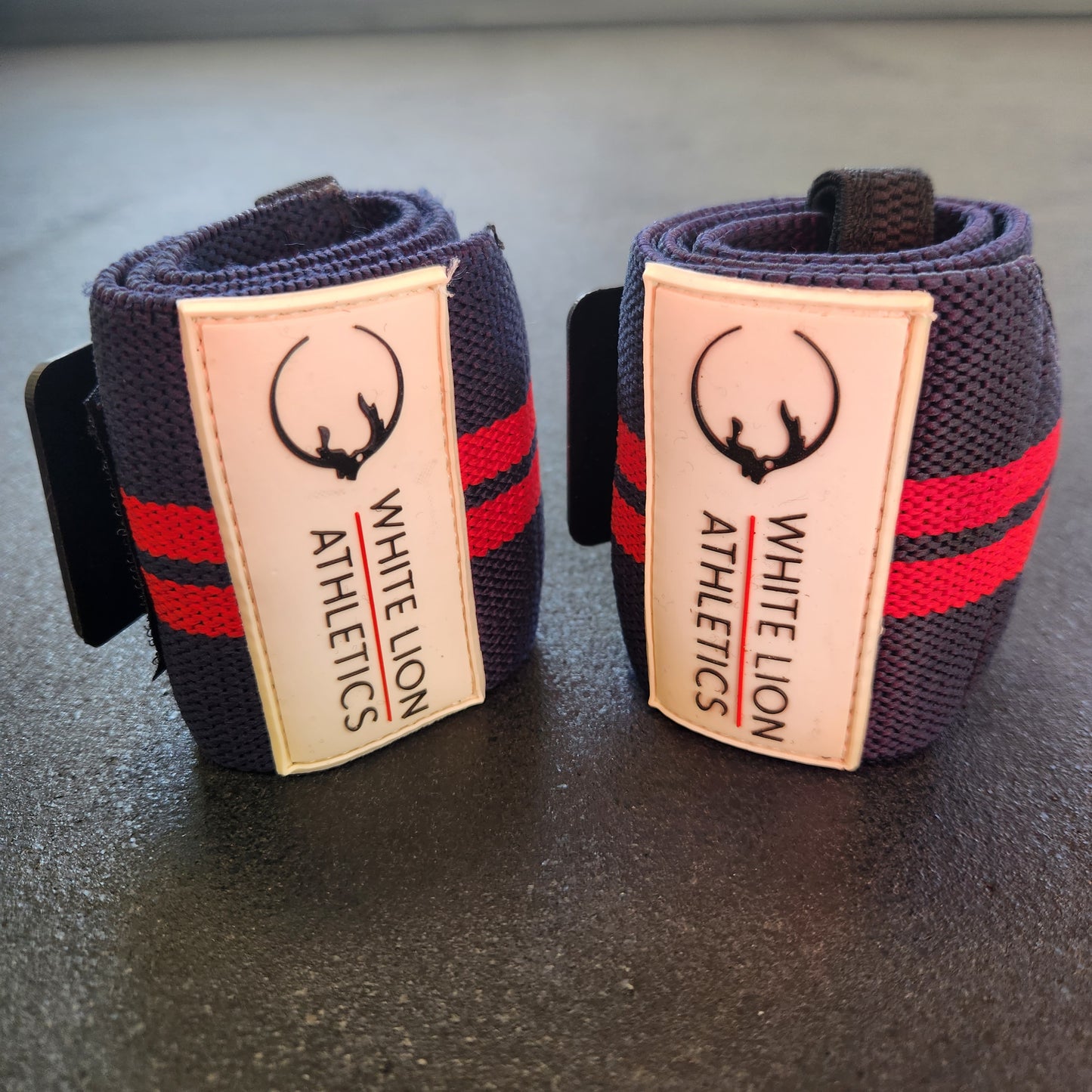 Wrist Wraps| Navy Blue with Red Stripes|