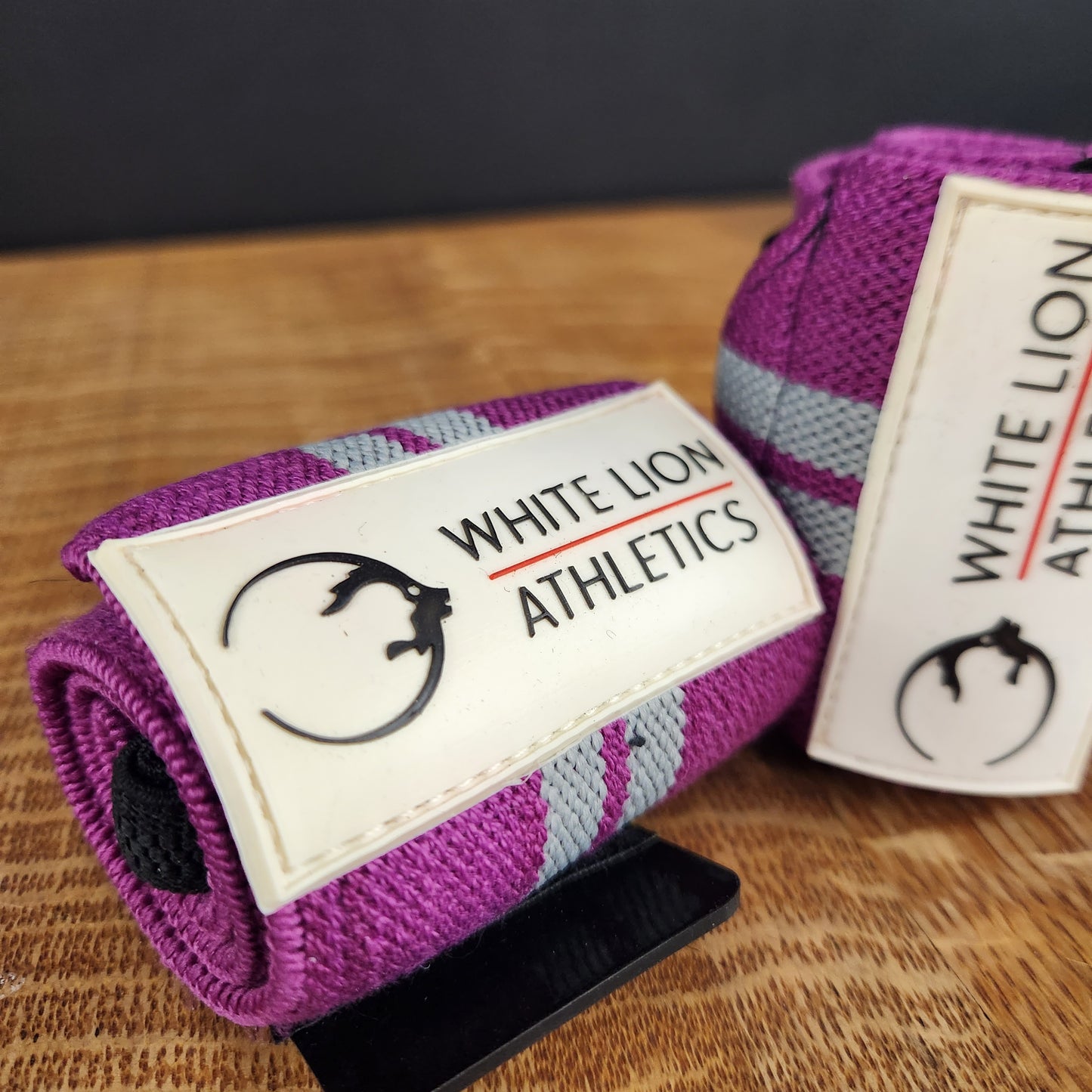 Wrist Wraps| Purple with Grey Stripes