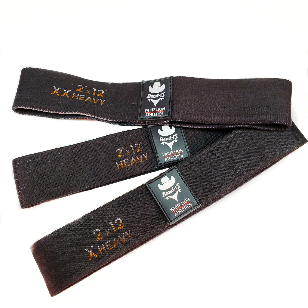The Ultimate Band Box - CLASSIC BLACK :  3 Pack Fabric Glute Band Resistance Band Kit - White Lion Athletics