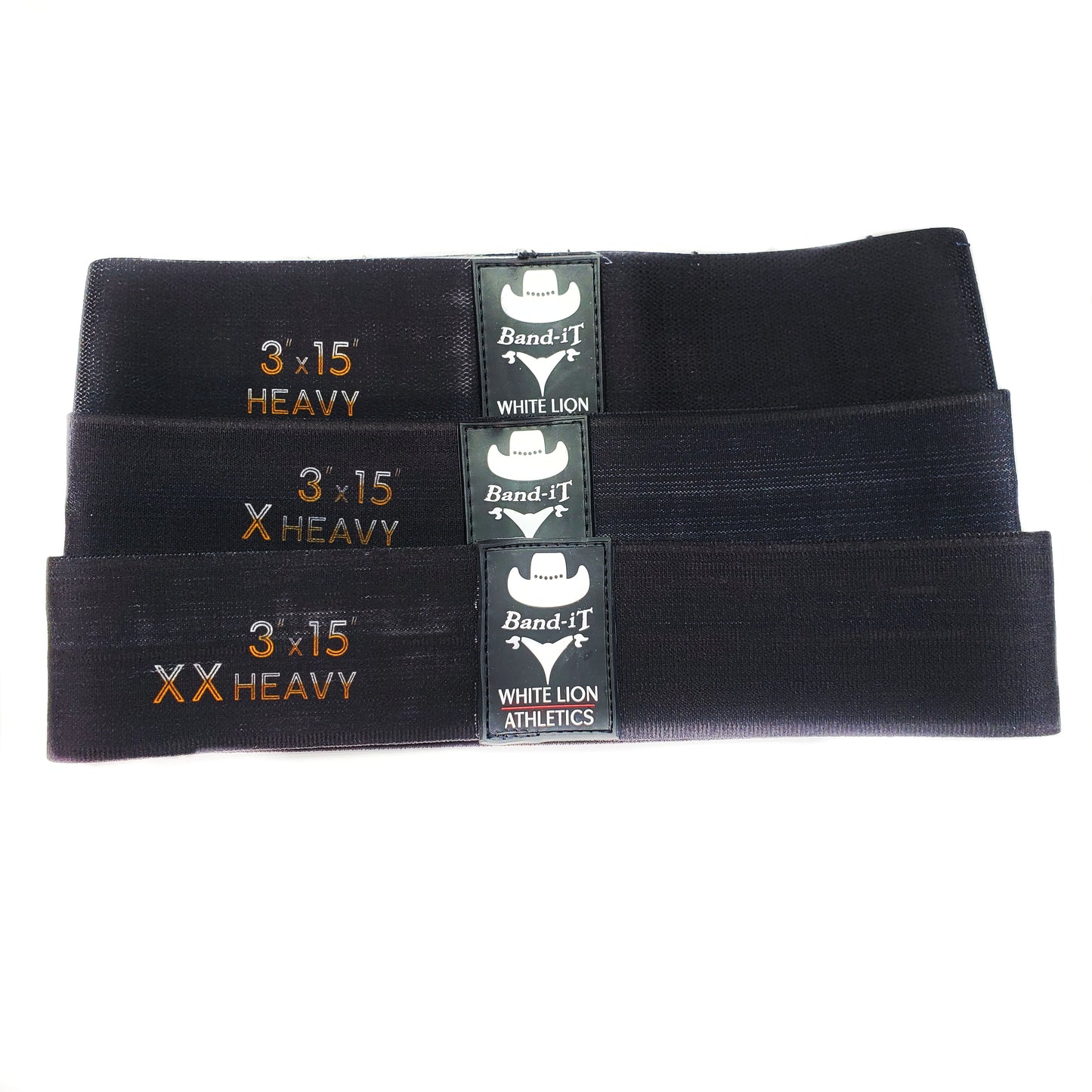 The Ultimate Band Box - CLASSIC BLACK :  3 Pack Fabric Glute Band Resistance Band Kit - White Lion Athletics