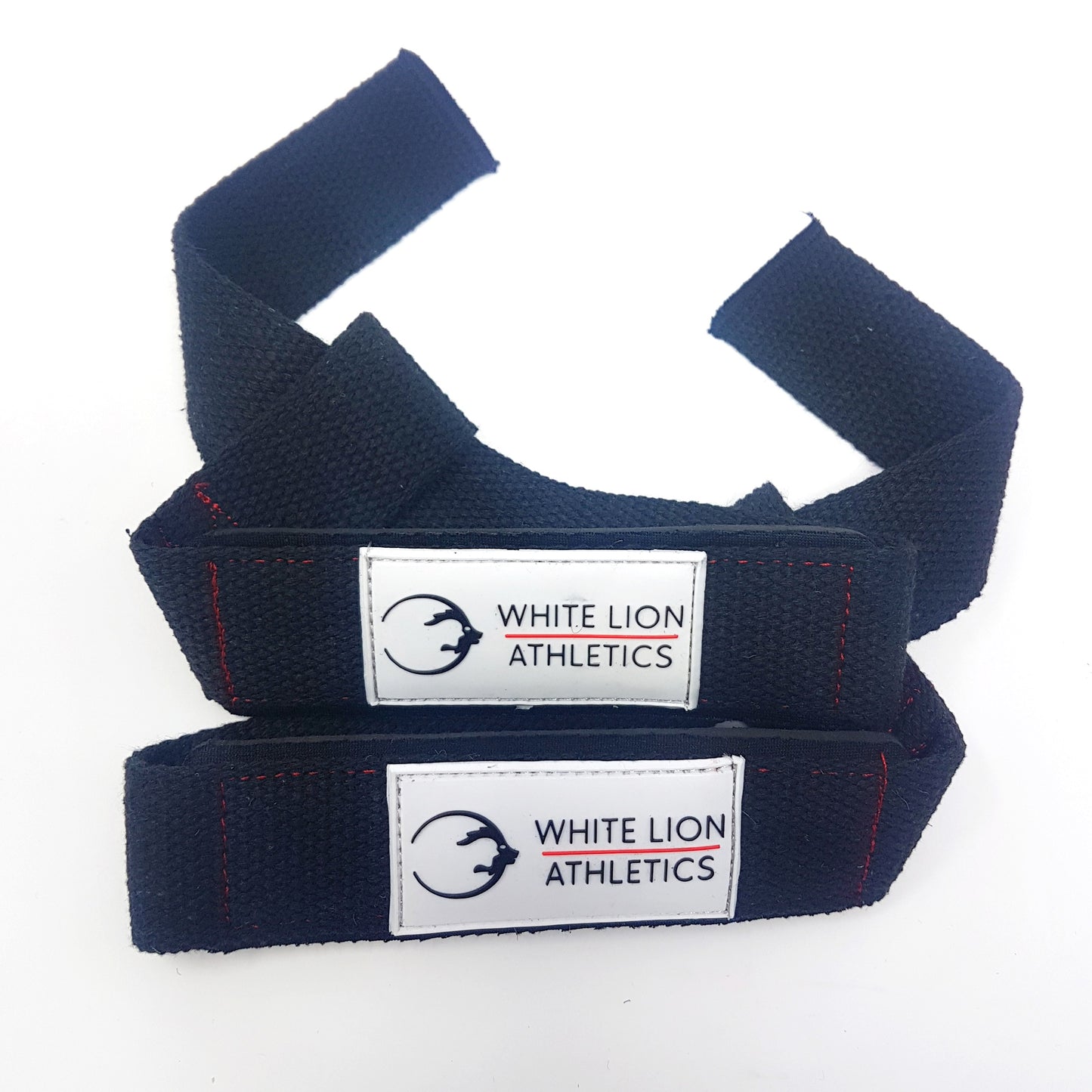 Weightlifting Straps 2.0 | Heavy Duty Cotton | Neoprene Wrist Padding| BLACK - White Lion Athletics