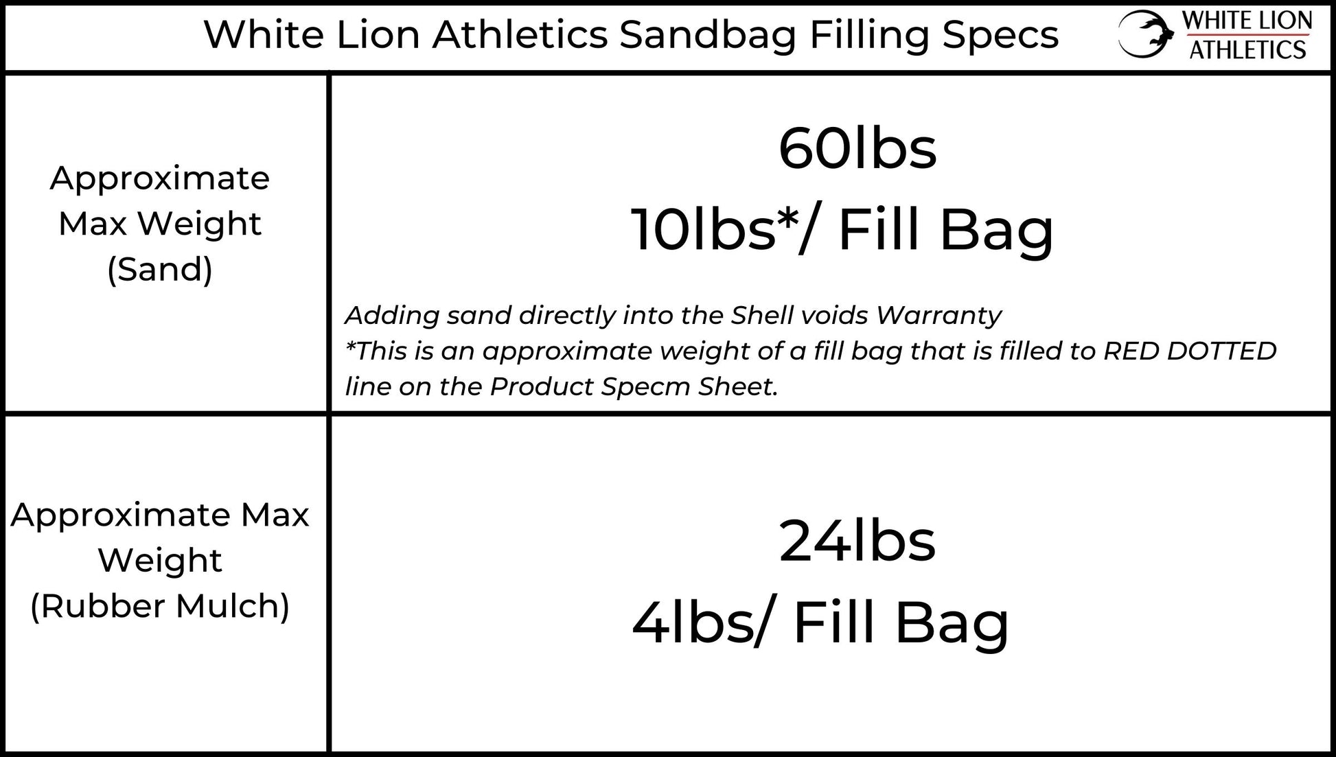 Exercise Sandbag |  (60lbs Adjustable) - White Lion Athletics