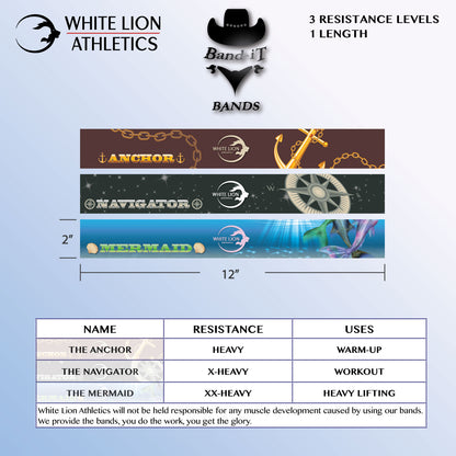 The Ultimate Band Box:  3 Pack Fabric Resistance Band Kit - White Lion Athletics