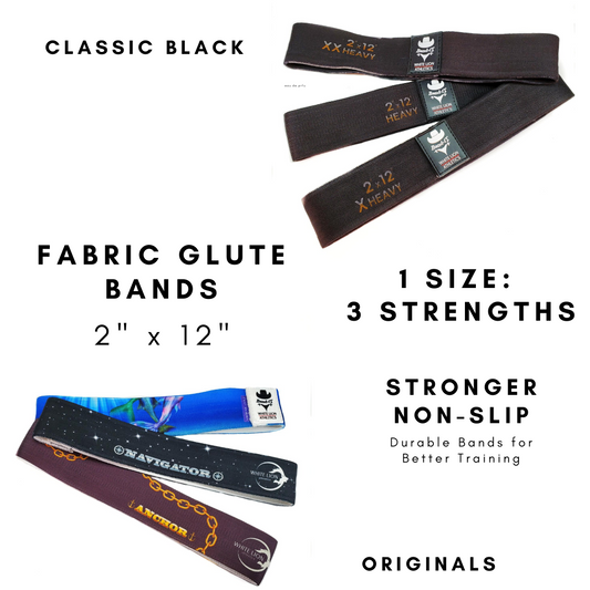 Glute Bands (2" x 12") | Non-Slip Fabric Resistance Bands|  3 Strengths - White Lion Athletics