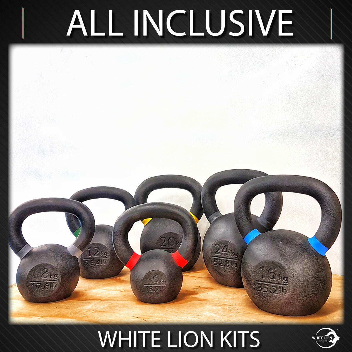 Kettlebell Package: "All Inclusive" (6kg/8kg/12kg/16kg/20kg/24kg) | In Stock Now - White Lion Athletics