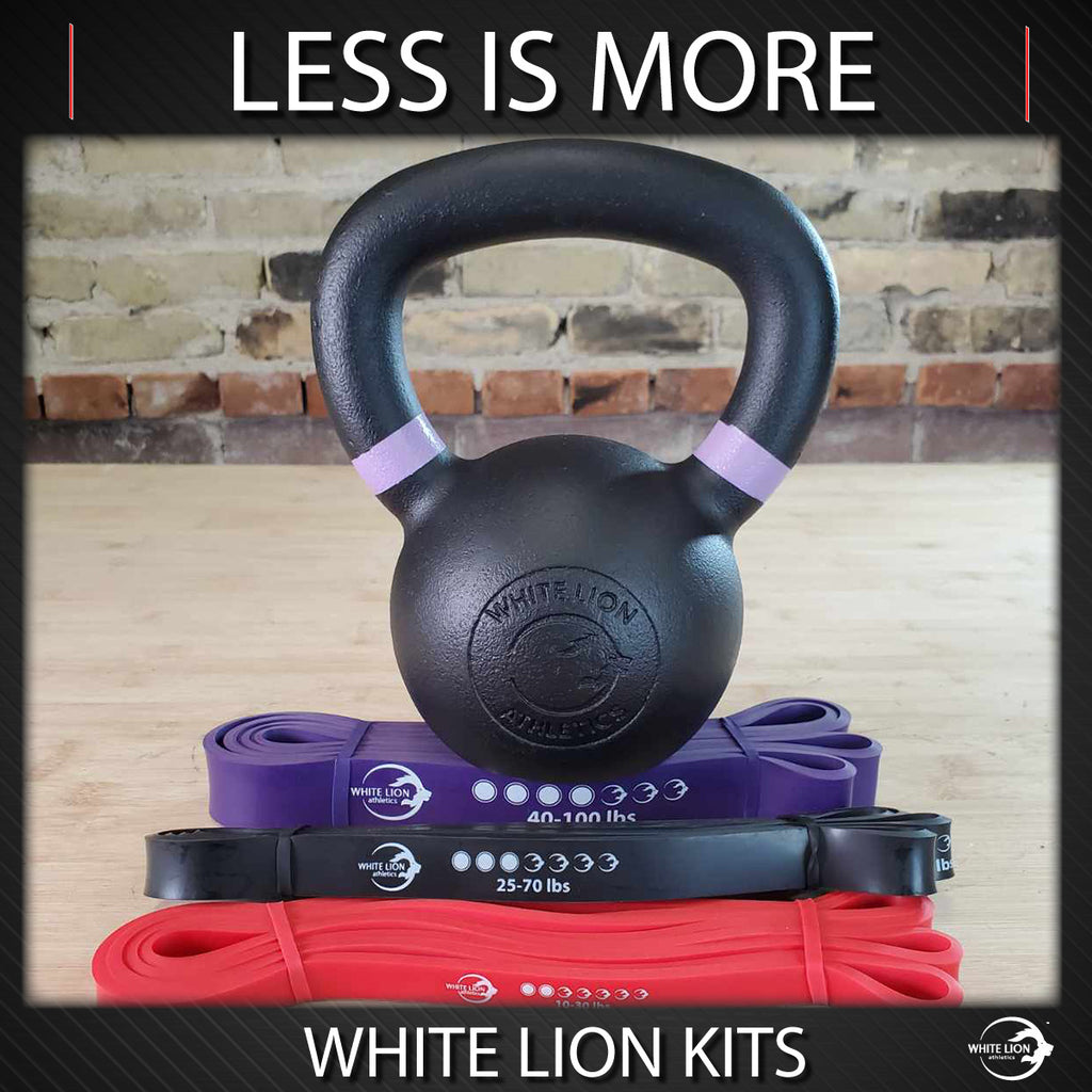 Under Estimated Training Kit: 10kg Kettlebell & 3 Resistance Bands (R/B/P) - White Lion Athletics