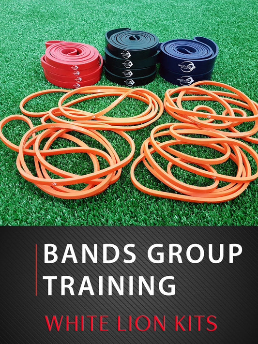 Group Training Resistance Bands KIT| 14 Resistance Bands| 4 Resistance Levels - White Lion Athletics